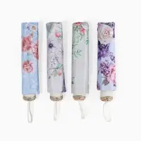 Зонт механический &laquo;Пионы&raquo;, эпонж, 4 сложения, 8 спиц, R=48/55 см, d=96 см, МИКС