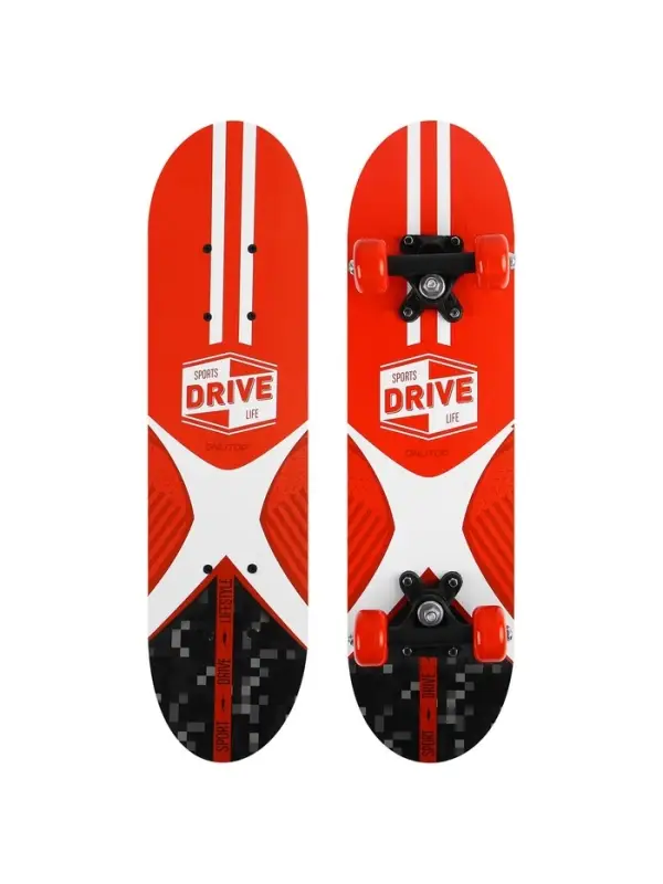 Скейтборд подростковый ONLITOP SPORTS DRIVE LIFE, 62&times;16 см, колёса PVC 50 мм, пластиковая рама, красный