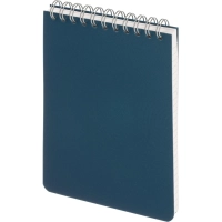 Блокнот Комус на спирали, синий, А6, 80л, клетка