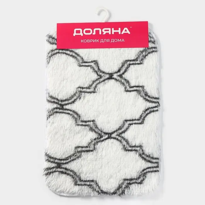 Коврик Доляна &laquo;Вензель&raquo;, 40&times;60 см, белый