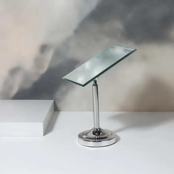 Зеркало настольное, зеркальная поверхность 13&times;16 см, серебристое