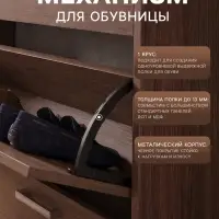 Механизм для обувницы полок CAPPIO, 1 ярус, до 13 мм, металл, черный