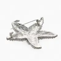 Брошь "Морская звезда", цвет белый в серебре