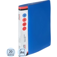 Папка файловая 20 файлов, карман/кор Элемент А4 500мкм син