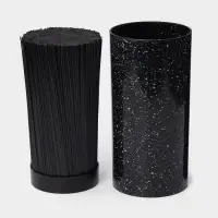 Подставка для ножей с наполнителем &laquo;Чёрный гранит&raquo;, 22&times;11 см, пластик, чёрная