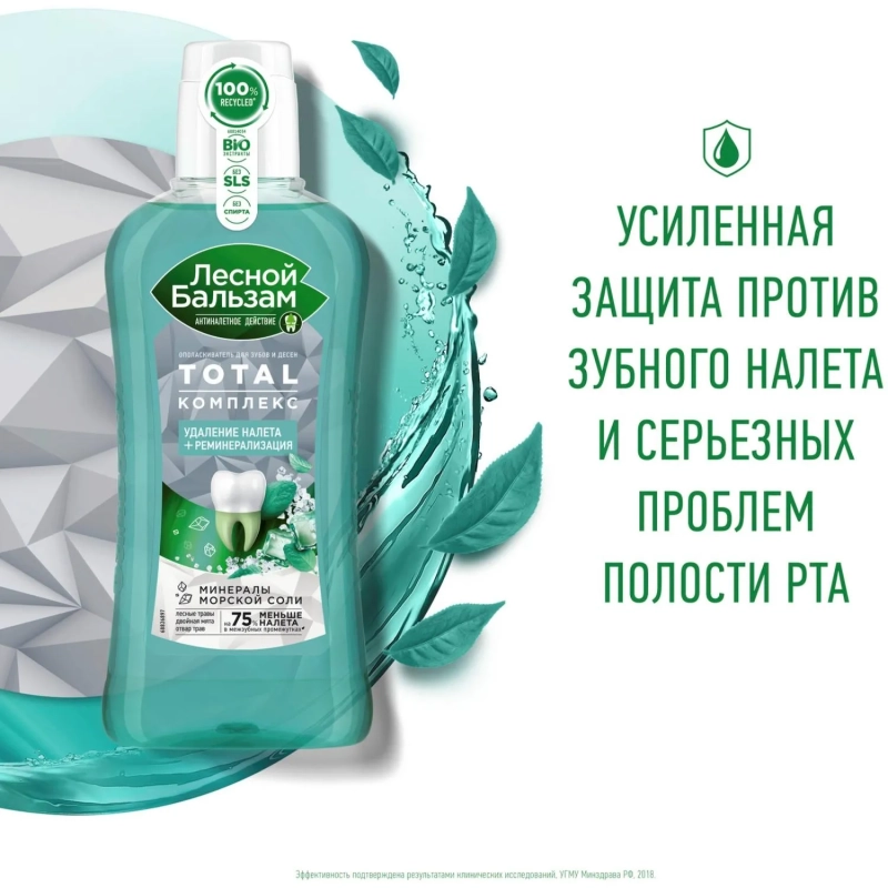 Ополаскиватель для полости рта Лесной Бальзам Мята и лесные травы 400мл