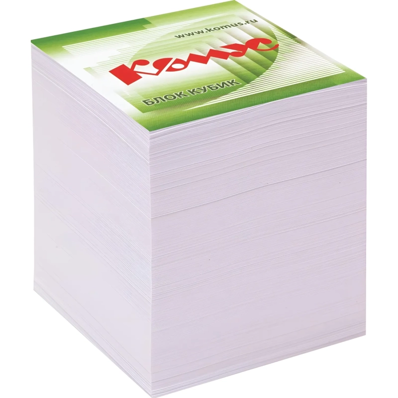 Блок для записей КОМУС на склейке 9х9х9 белый блок 100г