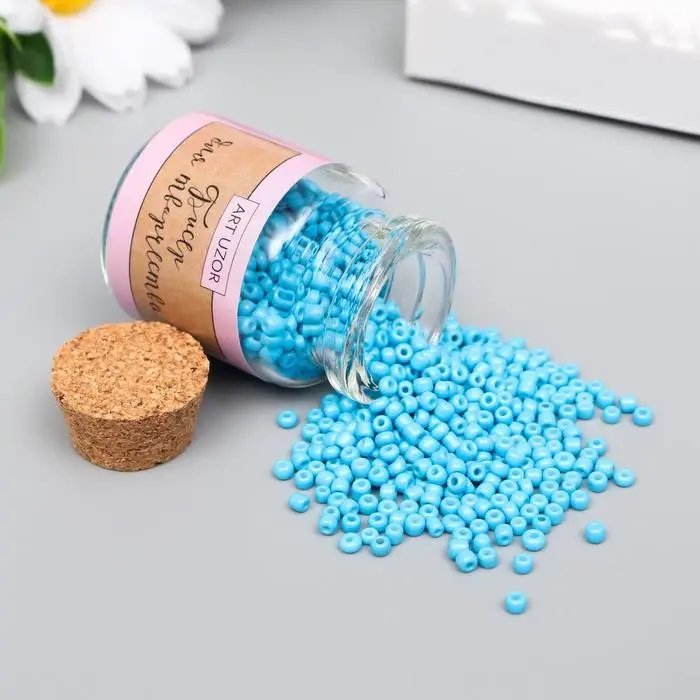 Бисер круглый 12/0 в бутылочке  Бисер круглый 12/0 в бутылочке "Джинсовый" 20 гр