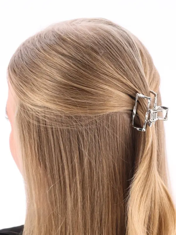 Крабик для волос &laquo;Сабина&raquo;, прямой, 4 см, серебристый