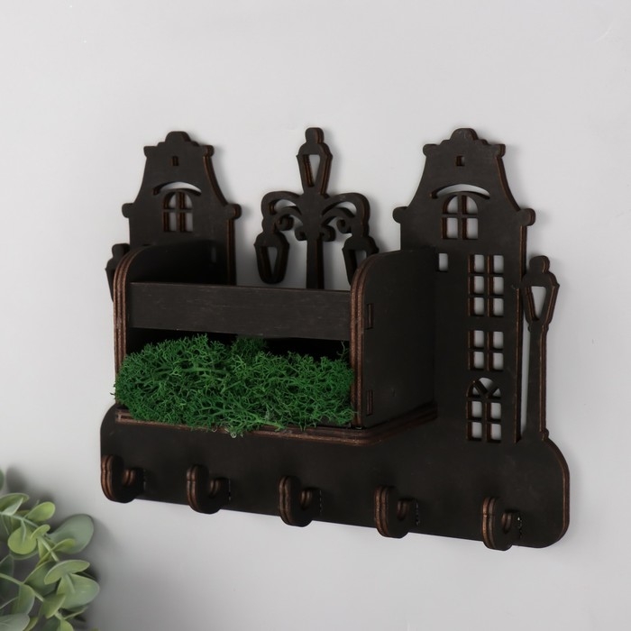 Ключница мох Ключница мох "Дом. Фонари" 24х18х7,5 см