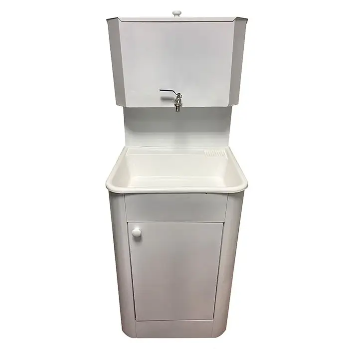 Умывальник "Дачный", без ЭВН, бак металл, пластиковая мойка, кран металл, 17 л, белый