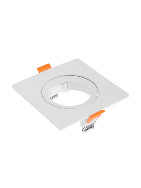 Светильник встраиваемый, поворотный, под лампу MR16, пластик, квадрат, пластик, белый