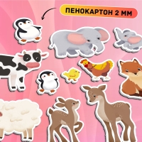 Магнитный набор «Мамы и малыши», 4 игровых поля, 32 элемента