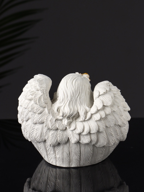 Набор фигур "Ангелы на подносе" 20х10х16 см, белый
