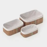 Корзины для хранения Naturel, прямоугольные, 3 шт.: от 22&times;12&times;8 см до 30&times;20&times;12 см