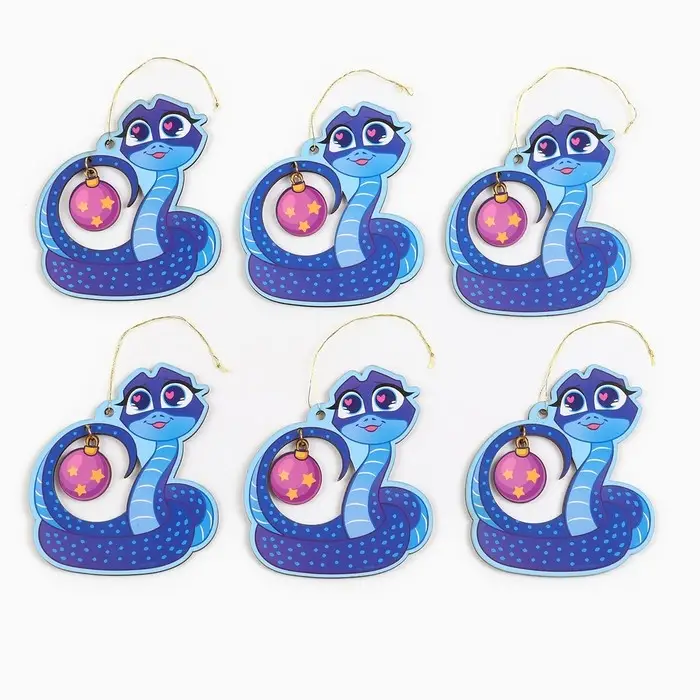 Елочная игрушка «Змейка» 6 шт., 8.5×9.6 см Елочная игрушка «Змейка» 6 шт., 8.5×9.6 см