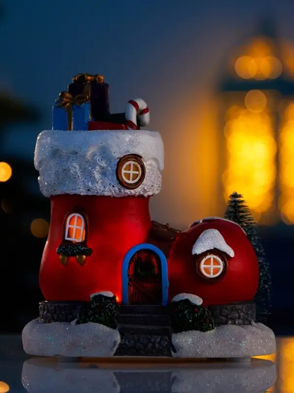 Светодиодная фигура &laquo;Волшебный сапожок&raquo;, 13&times;11 см, 4 LED, от батареек АААx2, свечение тёплое белое