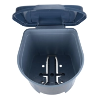 Ведро мусорное пластик 19л прям с пед и крышк сер с черн 305х390х257мм_СПБ