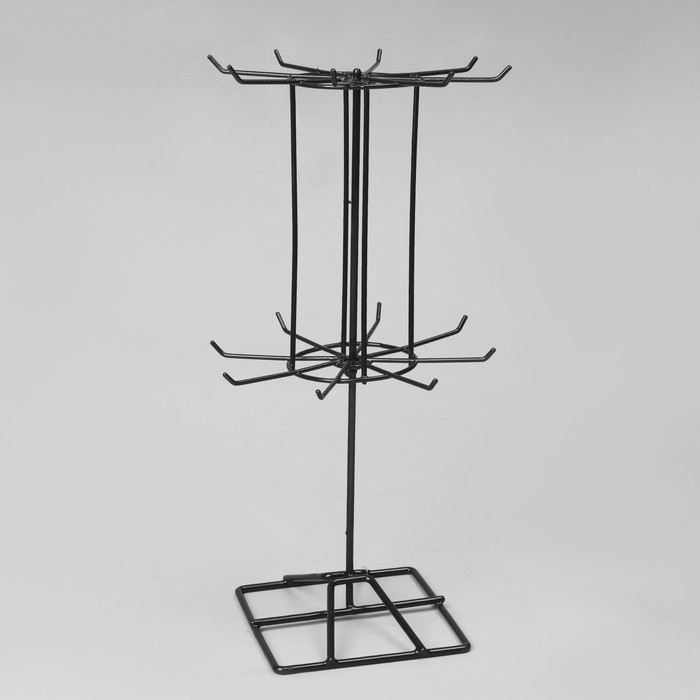 Вертушка, 2 яруса по 8 крючков, 20×20×40, цвет чёрный Вертушка, 2 яруса по 8 крючков, 20×20×40, цвет чёрный