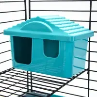 Клетка для грызунов &laquo;Пижон&raquo;, 38&times;27&times;27 см, складная, домик, миска, колесо, бирюзовая