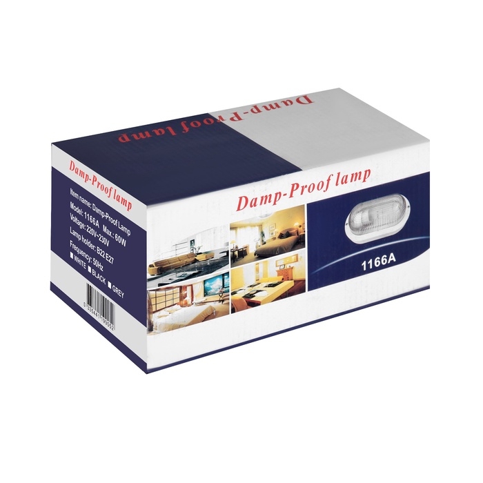 Светильник НБП, под лампу, IP54, 220 В, овал, пластик, белый Светильник НБП, под лампу, IP54, 220 В, овал, пластик, белый