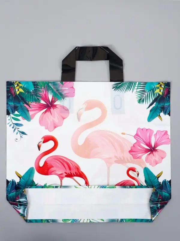 Пакет с петлевой ручкой "Фламинго" светлый 35 х 30 х 8, см, 60 мкм