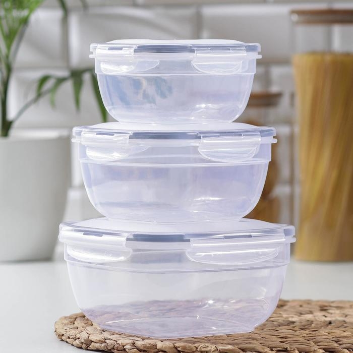 Набор ланч-боксов квадратных, 3 шт: 1, 7 л, 1 л, 0,6 л Набор ланч-боксов квадратных, 3 шт: 1, 7 л, 1 л, 0,6 л