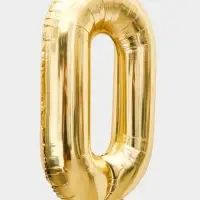 Воздушный шар фольгированный 40" &laquo;Цифра 0&raquo;, белое золото