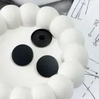 Набор металлических пуговиц на ножке, d=23 мм, 5 шт., цвет чёрный матовый