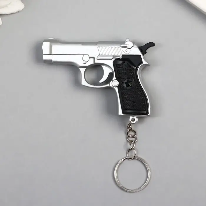 Фонарик свет+лазер на кольце  Фонарик свет+лазер на кольце "Пистолет" 2 режима  7х5х1,7 см