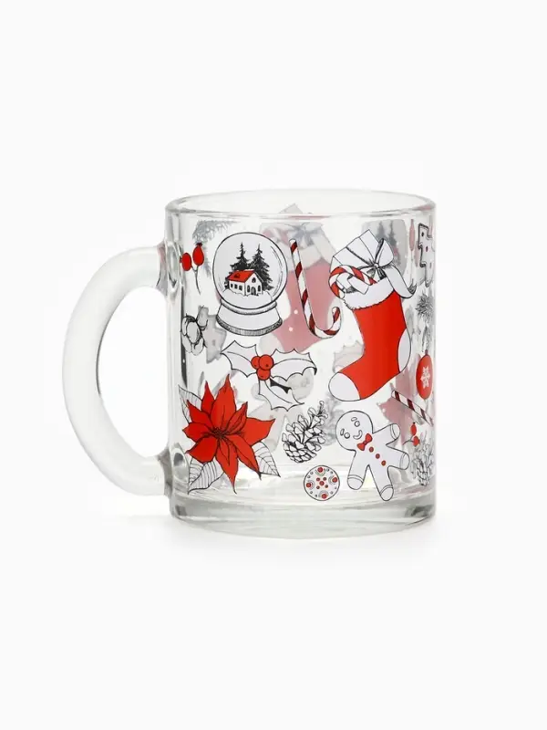 Кружка новогодняя стеклянная &laquo;Новогодний уют&raquo;, 300 мл