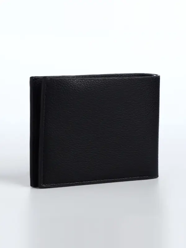 Портмоне мужское, без застёжки, отдел для карт, монет, чёрное