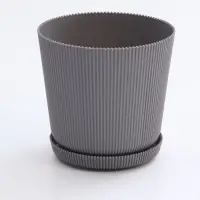 Горшок для цветов с поддоном, 15.5&times;16.5 см, серый (оттенок МИКС)