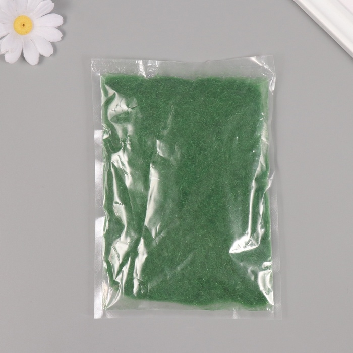 Декор для создания миниатюр (деревья, газон) порошок флок "Зелёный" набор 30 гр