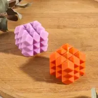 Свеча "Ромбики" 6х6х6 см, соевый воск МИКС