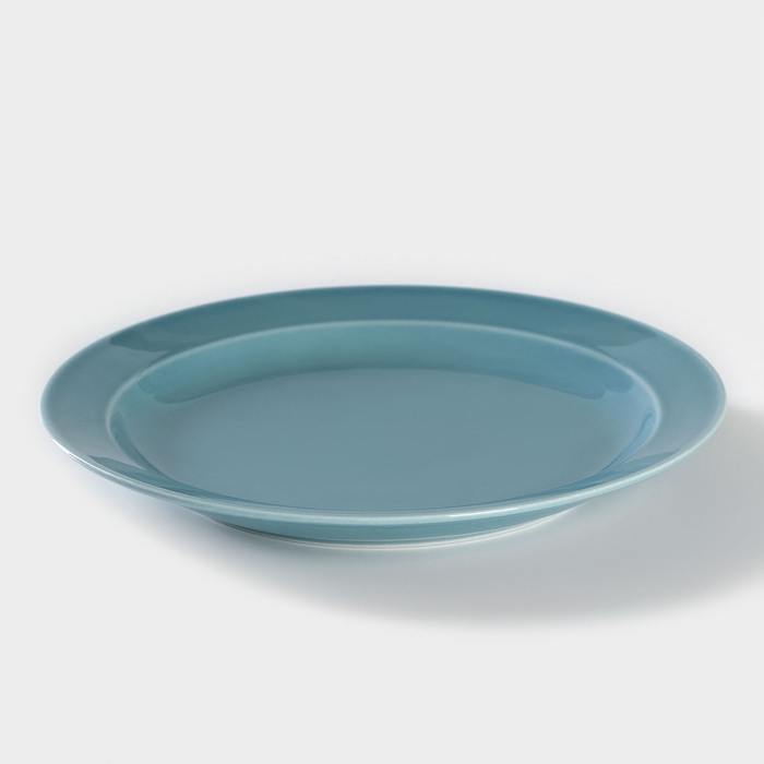 Тарелка мелкая «Акварель», d=24 см, цвет голубой Тарелка мелкая «Акварель», d=24 см, цвет голубой