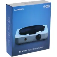 Плитка электрическая Luazon LHP-002, 1 конфорка, 1000 Вт, нагреватель диск, чёрная