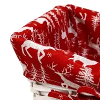 Корзина плетеная 37 х 28 х 18 см, ручка h=13 см белая, НГ ткань красный Корзина плетеная 37 х 28 х 18 см, ручка h=13 см белая, НГ ткань красный