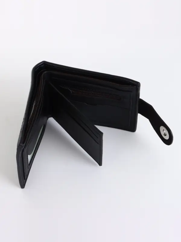 Портмоне мужское на магните, чёрное