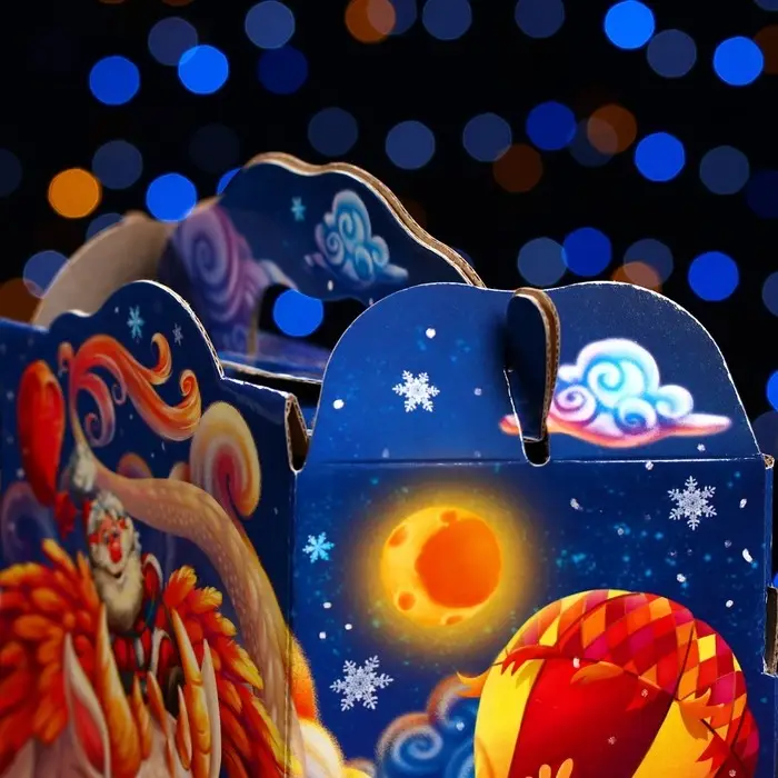 Подарочная новогодняя коробка «Трапеция с драконом» 25×11×33 см Подарочная новогодняя коробка «Трапеция с драконом» 25×11×33 см