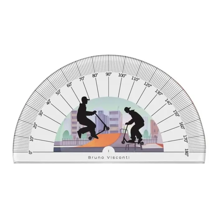 Транспортир 180° HappyGraphix Транспортир 180° HappyGraphix "Самокаты", пластиковый