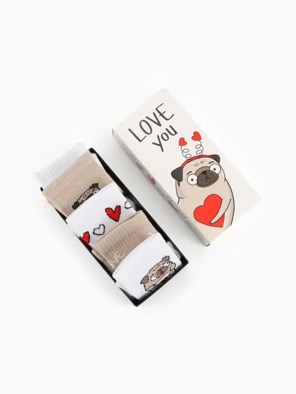 Носки женские KAFTAN Love you, набор 5 пар, размер 36-39 (23-25 см)