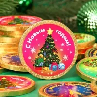 Шоколадная медаль "Новогодняя", 25 г Шоколадная медаль "Новогодняя", 25 г