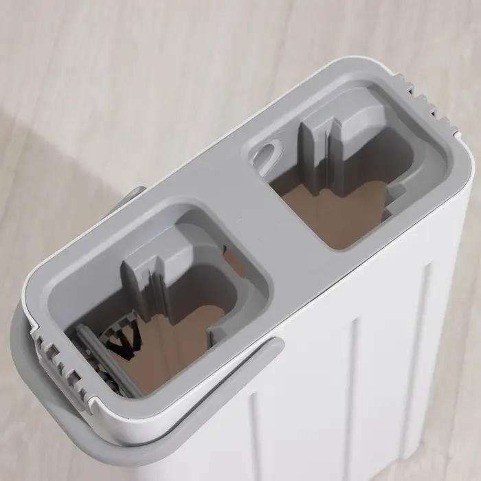 Швабра с отжимом и ведром Raccoon, швабра ПВА, ведро с отсеком для вертикального отжима 4.5 л, отсек для полоскания 2.5 л