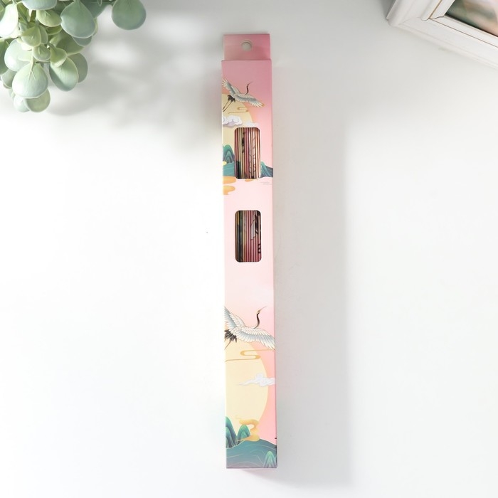 Веер дерево, текстиль h=26,8 см  Веер дерево, текстиль h=26,8 см "Журавли в небе" МИКС