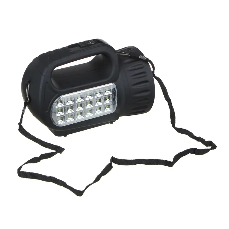 Фонарь прожектор тм ЕРМАК, аккумуляторный, 18 SMD + 1 LED, шнур 220В, резинопластик, 18x11 см