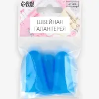 Колпачки для защиты пальцев при глажке утюгом, силиконовые, &laquo;М&raquo;, 1.8&times;4.4 см, 3 шт., синие