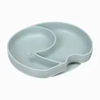 Силиконовая тарелка секционная детская, серая