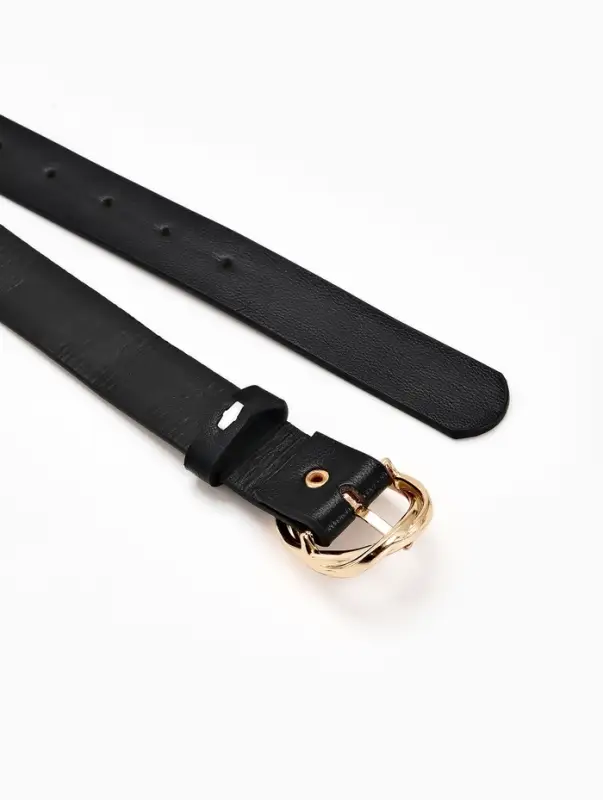 Ремень женский, 110&times;2.9 см, классическая пряжка металл, чёрный