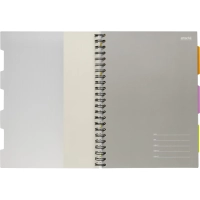 Бизнес-тетрадь 140л,кл,А4,SPIRAL BOOK Серый,евроспир,обл.пласт,раздел.84103